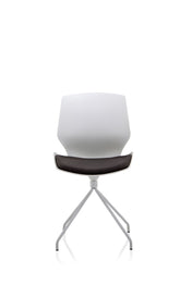 Florence Visitor Chair White Spindle Frame Dark Grey Fabric Seat BR000208 DD